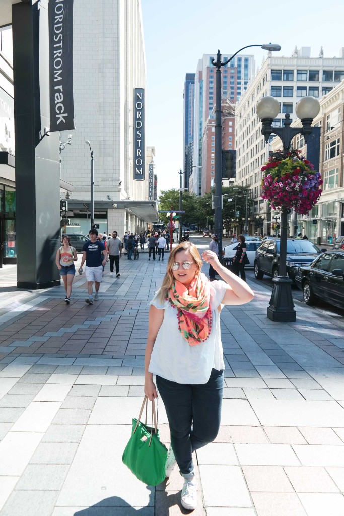 Posing in front of the first Nordstrom! 
