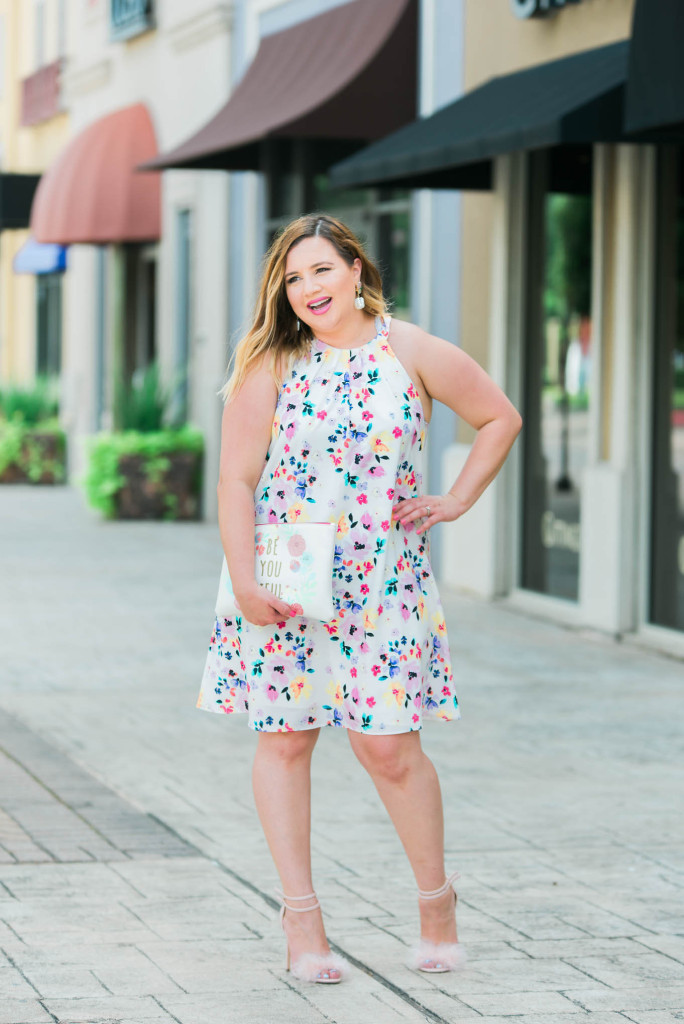 This gorgeous dress is by one of my favorite brands for curvy petite girls: CeCe by Cynthia Steffe 