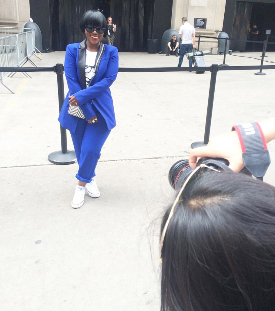 Ashley during a photoshoot in New York City rocking her sneakers