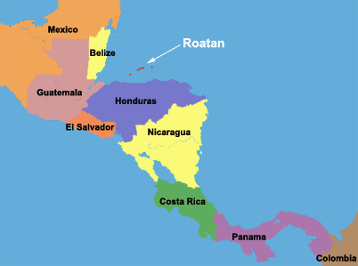 roatan-honduras-on-a-map