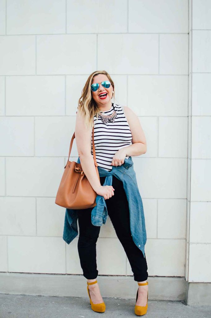 This casual bodysuit is one of my closet essentials in the Fall now! Pair it with bomber jackets and layer it when ti gets colder. 