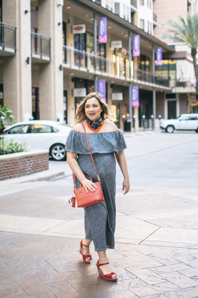 Ingrid & Isabel Off The Shoulder Dress and Neckerchief - 26 Week Bumpdate-Lipstick and Brunch-02