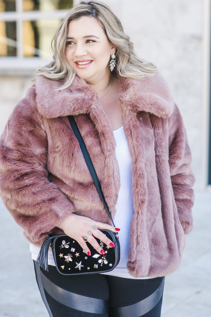 Target Pink Faux Fur Coat 001