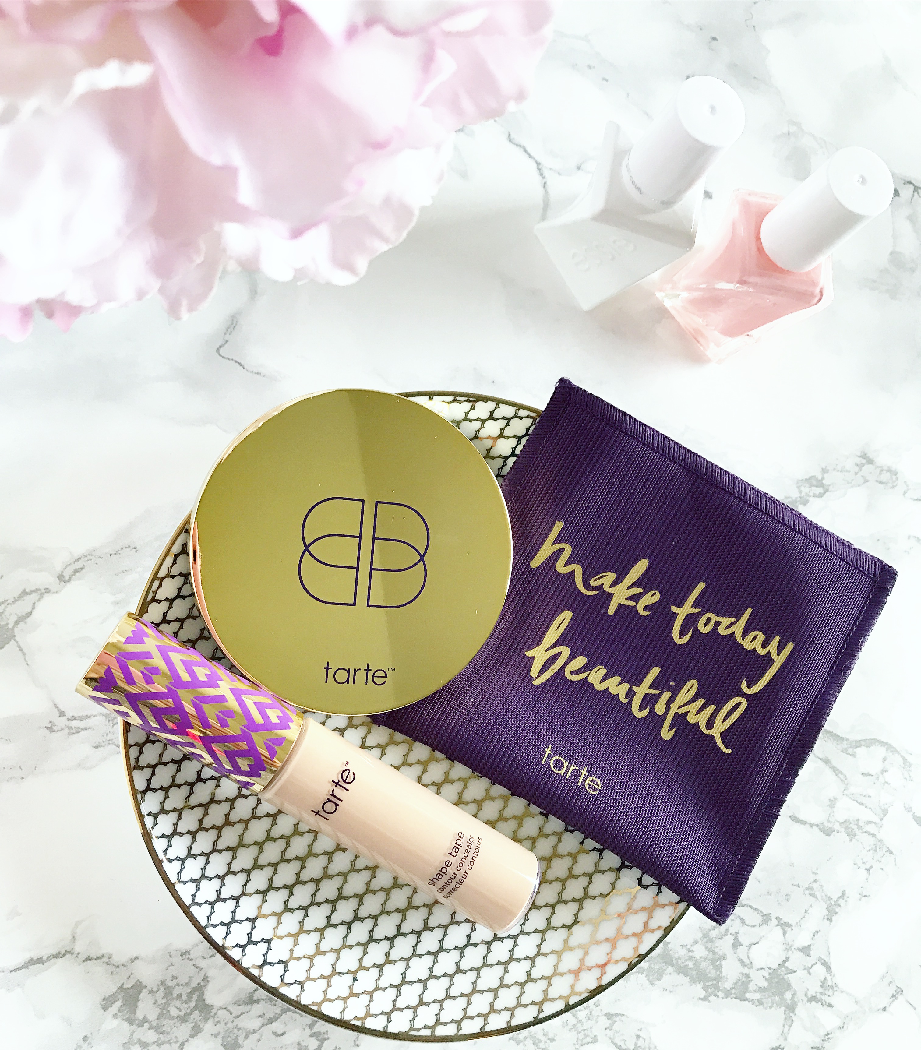 Tarte Shape Tape and Double Duty Powder review - Lipstick and Brunch